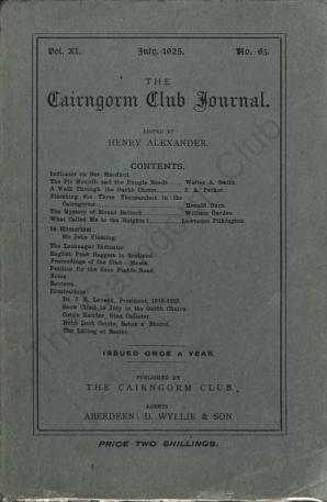 The Cairngorm Club Journal No 63 cover